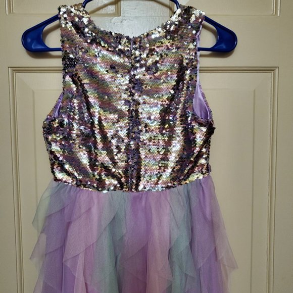 love, jayne 12 dress Sequins, Ruffles Rhinestone Multicolor New w/o Tag - Picture 4 of 6